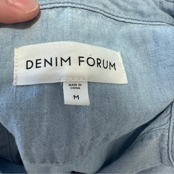 Denim Forum The Jane Shirt Light Blue Japanese Cotton Chambray Size Medium - Picture 11 of 13